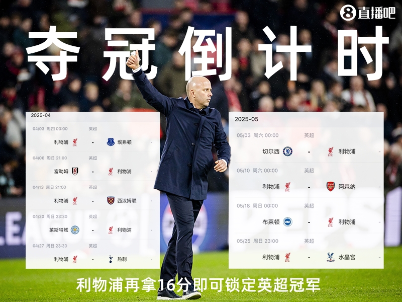 奪冠倒計(jì)時(shí)？槍手三場(chǎng)不勝落后榜首15分，利物浦再拿16分即可奪冠